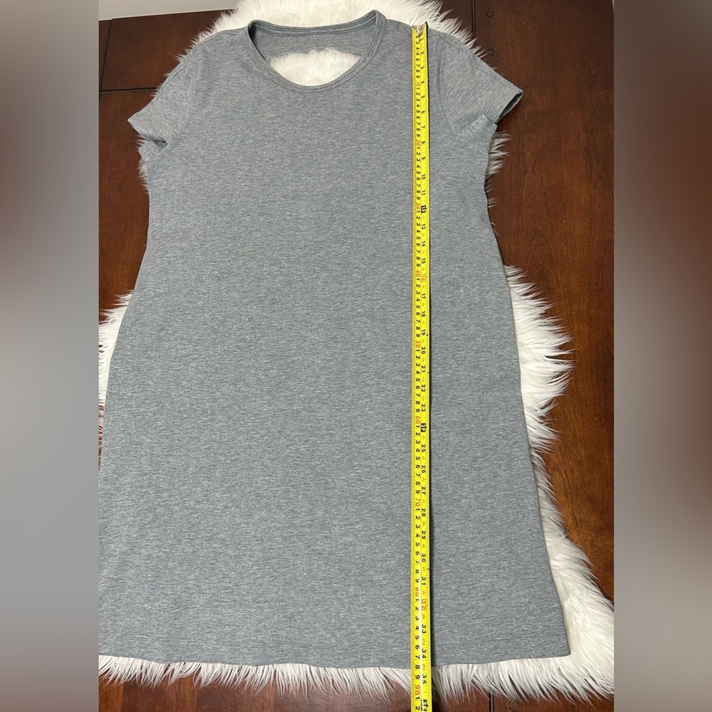 Lululemon Size 6 Summer Day Tripper Dress Heathered Medium Grey Open Back Cotton - Picture 12 of 15